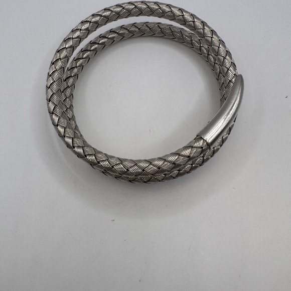 Roberto Coin Sterling Silver Snake Coil Bangle Bracelet from the 5th Season Coll - Picture 3 of 5